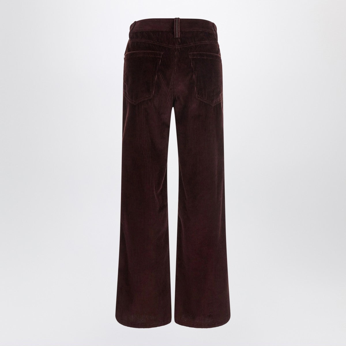 Brunello Cucinelli Wide-leg bordeaux velvet trousers